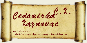 Čedomirka Kaznovac vizit kartica